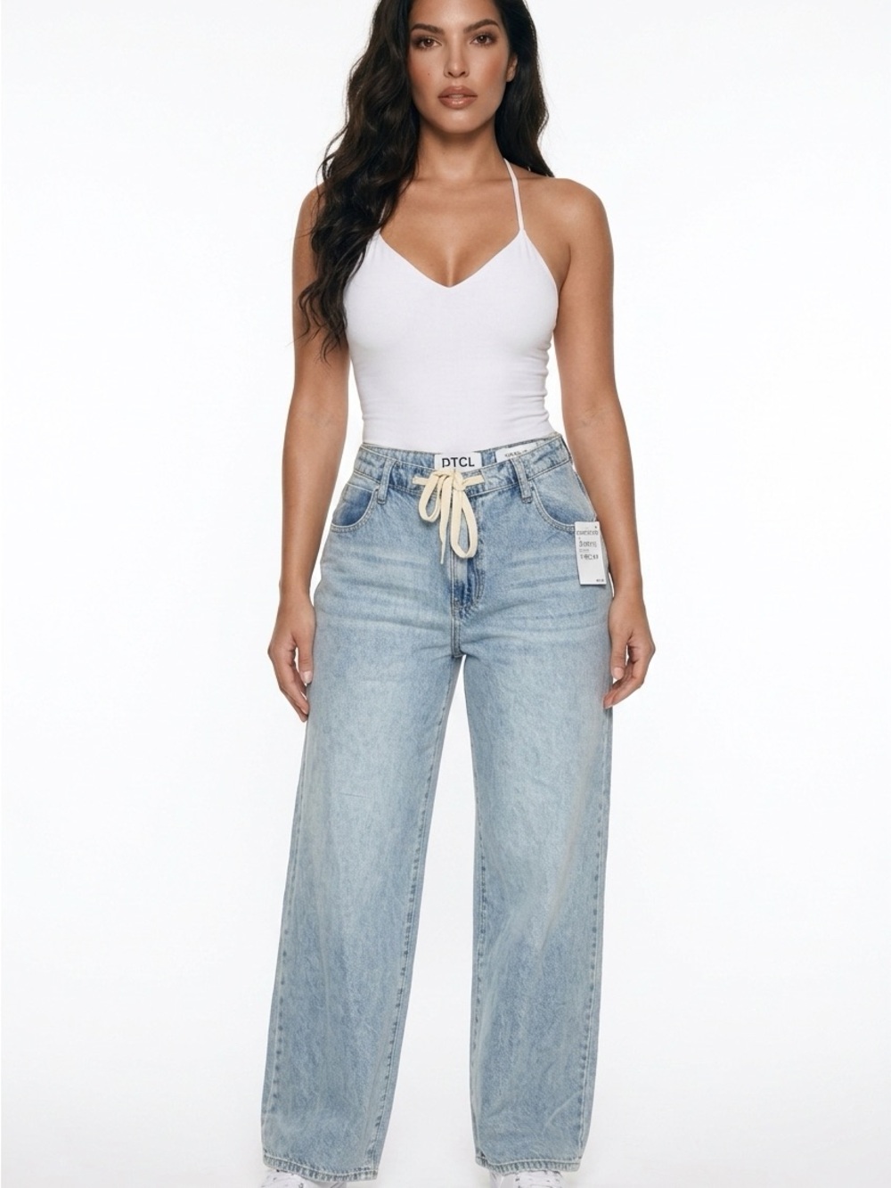 Light Wash Wide-Leg Jeans - PTCL